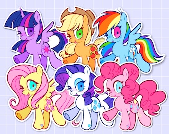 MLP Mane 6 3&quot; Vinyl Waterproof Stickers