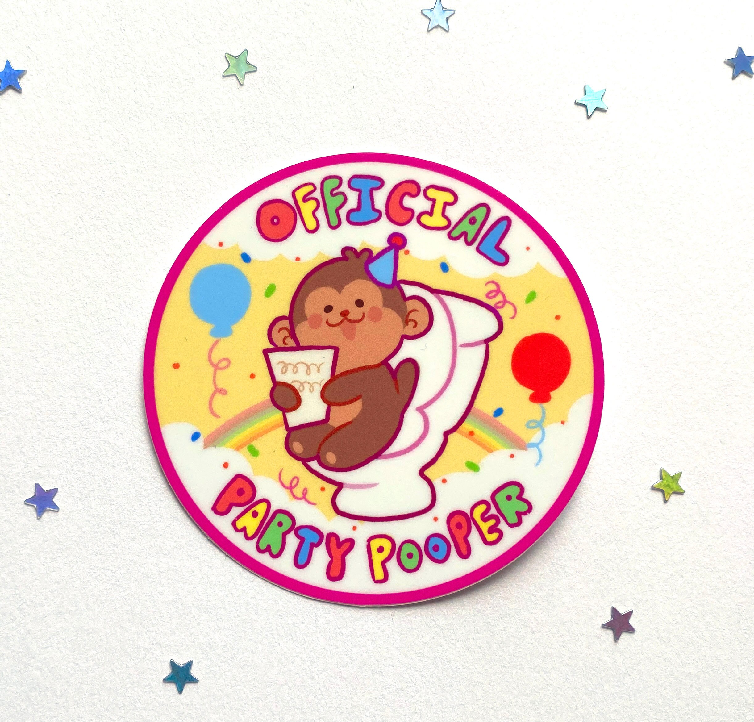 Cute Silly Circle Vinyl Stickers | Etsy
