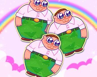 Kawaii Fat Man Vinyl Sticker