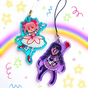 Madoka Magica Glitter Epoxy Acrylic Charms