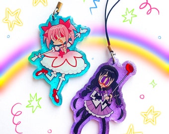 Madoka Magica Glitter Epoxy Acrylic Charms