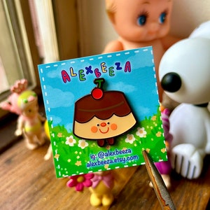Flan Hard Enamel Pin Flan-tasic Cute
