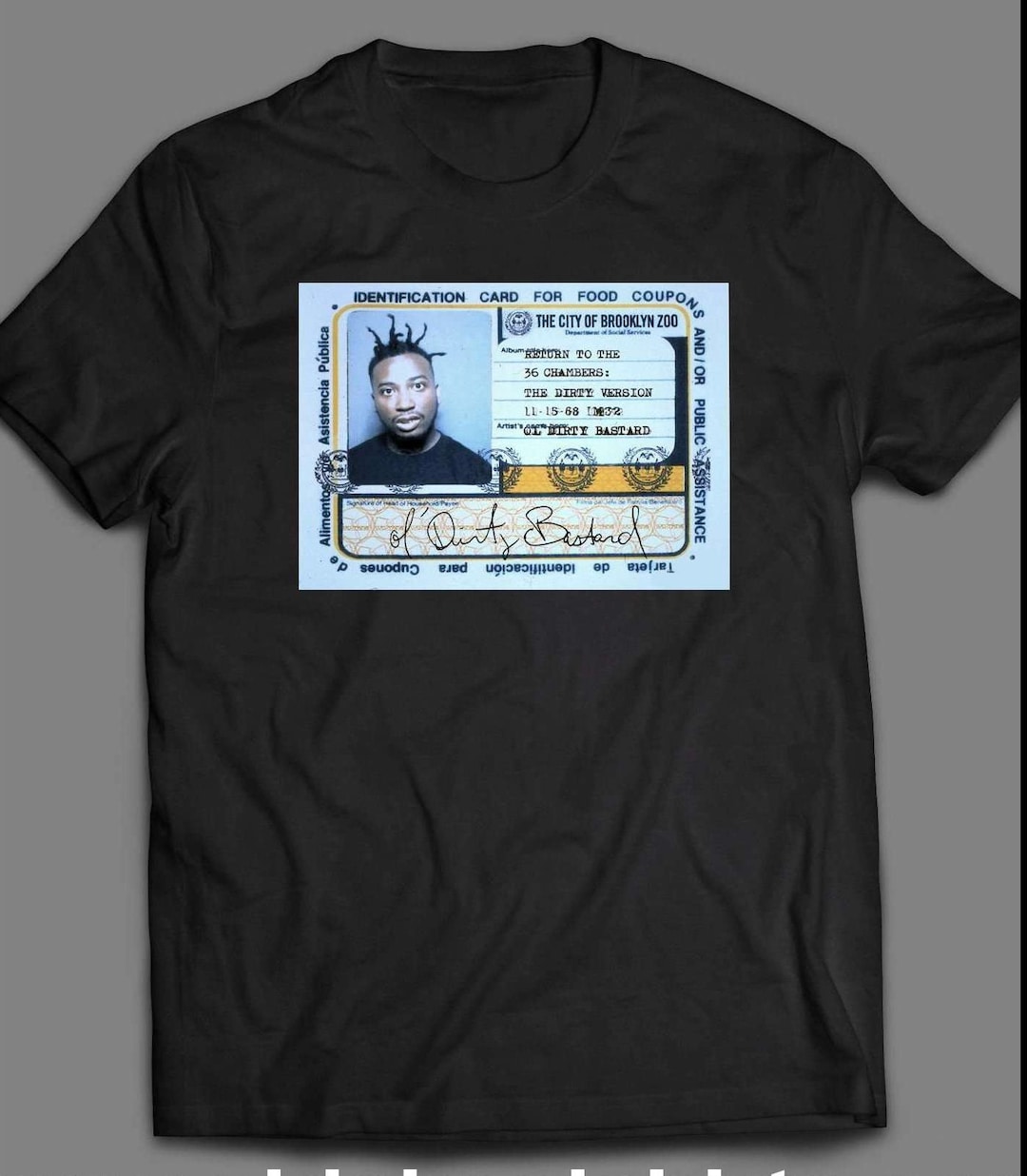 OL Dirty Bastard ODB Food Stamp Card Shirt Etsy