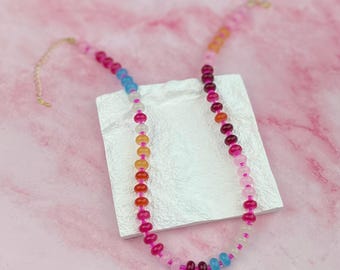 Rainbow Gemstone Choker Necklace: Anthropologie Inspired Statement Jewelry