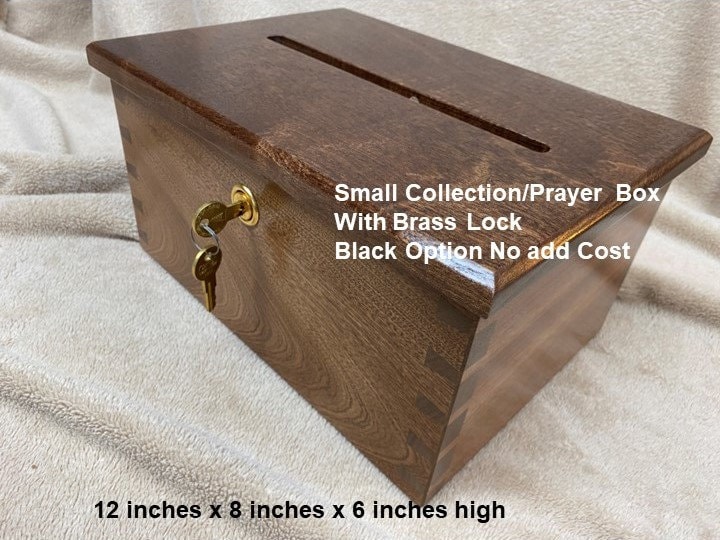 Tithe Box, Prayer Box, Church Collection Box, , CUSTOM Church DOVETAIL BOX,