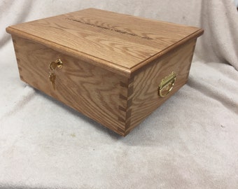 OAK DOVETAIL KEEPSAKE Box Extra Large  Keepsake Box Solid Wood - Engraving Options Below