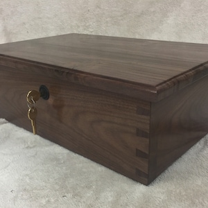 Extra Large Walnut Keepsake Box: Handmade Dovetail Memory Box
