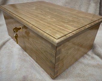 DOVETAIL CHERRY KEEPSAKE Box Solid Wood Dovetailed Keepsake Box Free 1 Line Engraving