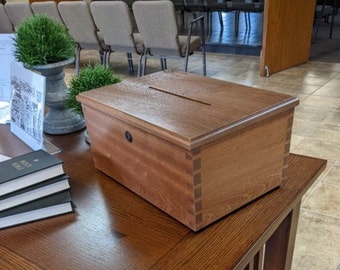CUSTOM Church DOVETAIL BOX Collection and Prayer Box Created Espcially For Your Church