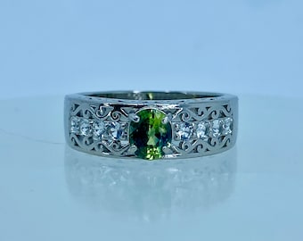 Stunning 0.65CT 100% Natural Blue-Green Australian Parti Sapphire on Sterling Silver Ring Sz 7