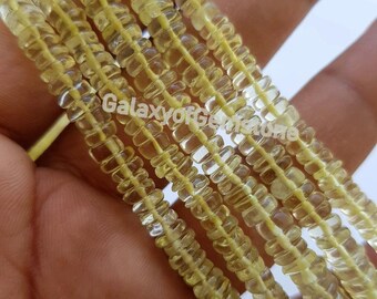 5mm Each Lemon Quartz Heishi Spacer Beads 16 Inch Full Strand