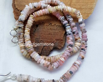 Bracelet 8 inch Long AAA Quality Pink opal Opal Heishi Spinel Tyre Beads Wheel Shape 4-5MM Pink Opal smooth loose gemstone