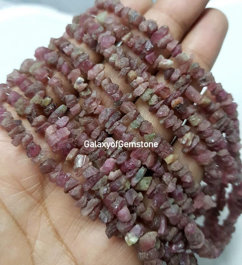 Natural Ruby Uncut Chips Beads 36 Inches Strand 4-5mm Ruby BeadsFine Uncut Chip Beads For Jewelry Making Rough Gemstone Nugget Beads