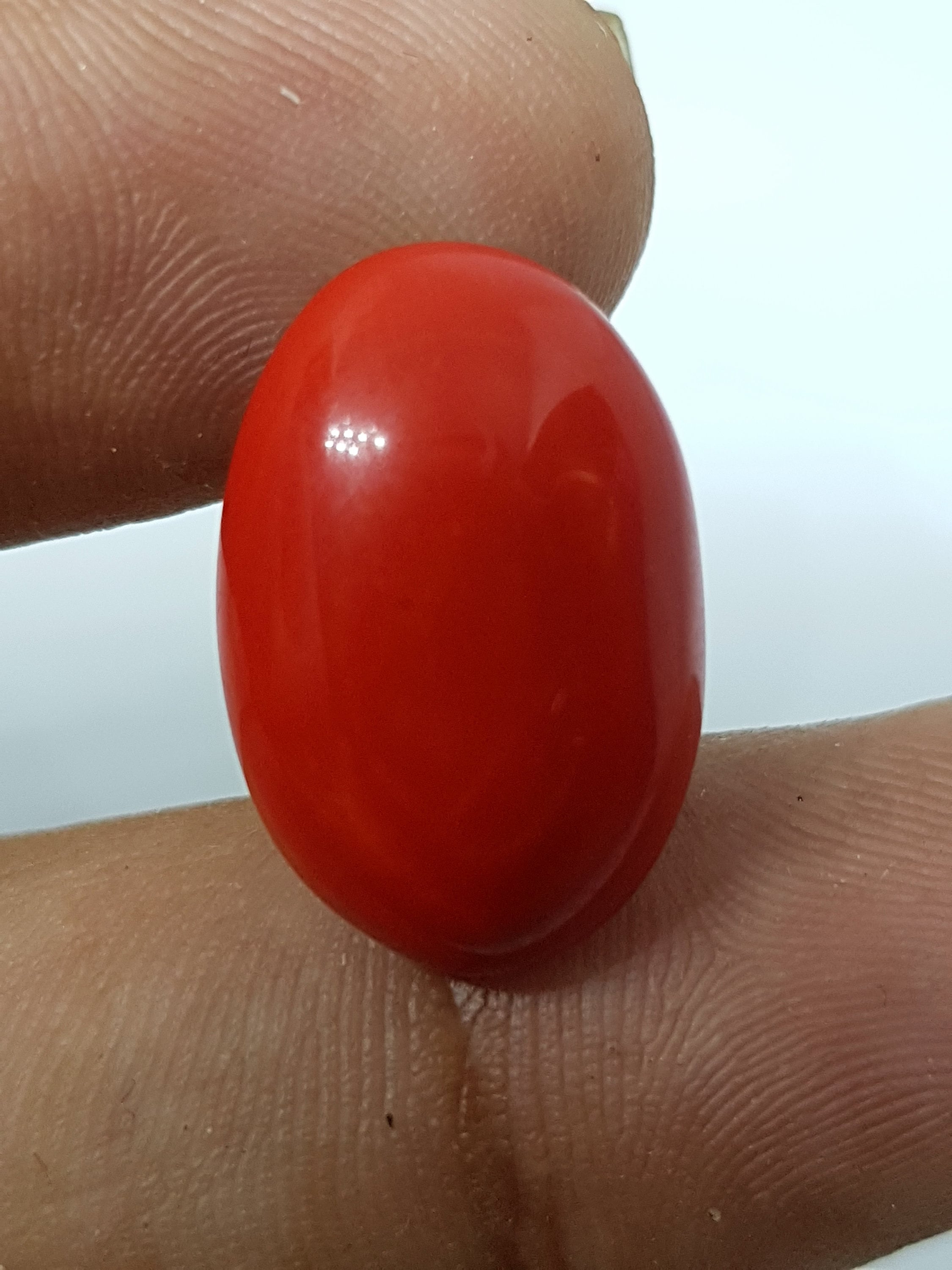 Red Coral Gemstone / Oval Cabochon Stone / Loose Gemstone / Etsy