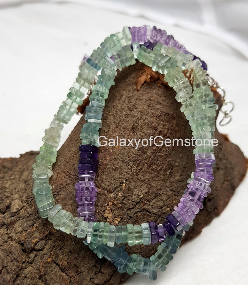 Natural Fluorite Beads Natural Multi Fluorite Heishi Square shape Beads Fluorite Heishi Beads 1 Strand 4-6 mm Beads 16 Inch Beads