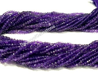 Natural Amethyst 4-5mm Rondelle Beads/Micro Faceted beads/Rondelle Beads/Amethyst Faceted Beads/Gemstone Beads/For Jewelry Making