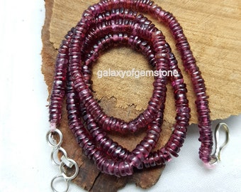 1 Strand ! AAA Garnet Heishi Tyre shape Approx 4-6 mm Beads Smooth Beads 16" | Garnet Beads | Smooth Garnet Heishi Beads