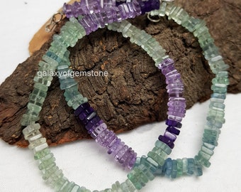 1 Strand ! Natural Multi Fluorite Heishi Square shape Beads | 4-6 mm Beads | Natural Fluorite Beads | Fluorite Heishi Beads | 16 Inch Beads