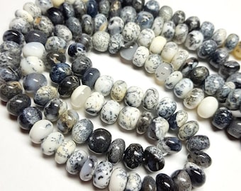 Sale Natural Dendrite Opal Faceted Rondelle Beads Opal Beads 8 Inches Strand Dendrite Opal Necklace 7-9 MM