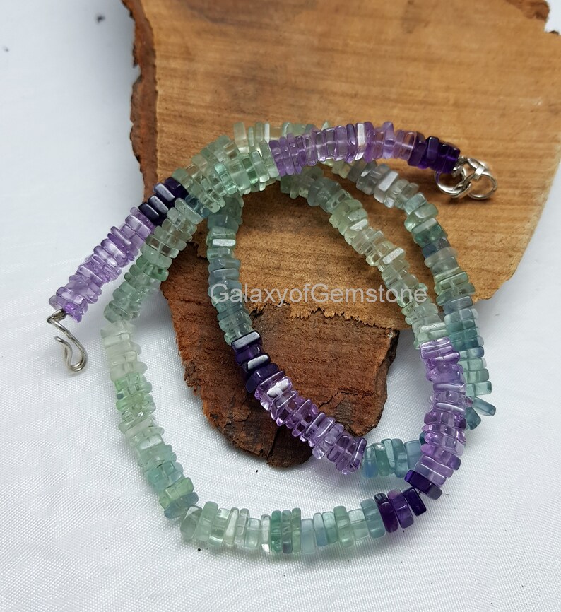 Natural Fluorite Beads Natural Multi Fluorite Heishi Square shape Beads Fluorite Heishi Beads 1 Strand 4-6 mm Beads 16 Inch Beads