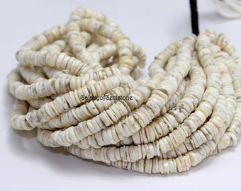 White Coral Heishi Tyre Wheel Shape Approx. 4mm 6mm Beads Plain Smooth Beads White Coral 16inch Beads White Coral Heishi Beads