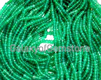Natural Green Onyx Shaded beads/Micro Faceted beads/Rondelle beads/Green Onyx Faceted/Green colors beads/Gemstone beads/For Jewelry Making