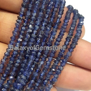 Blue Iolite 4mm-5mm Rondelle Faceted Beads Micro Small Faceted beads Rondelle Faceted Beads Iolite Faceted Beads Semi Precious Beads 13&quot;