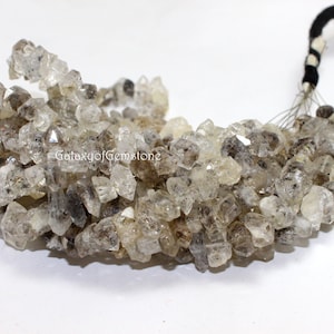 White Clear Herkimer Diamond Quartz Nuggets Beads 4mm To 6mm Size Center Drilled Beads Herkimer Rough Beads Herkimer Diamond Nuggets Beads