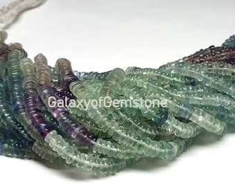 Natural Multi Floriate Tyre Heishi Wheel Approx. 4mm 6mm Beads Multi Florite Beads Multi Florite Heishi Beads Plain Smooth Beads 16inch