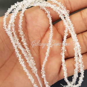 White Clear Herkimer Diamond Quartz Nuggets Beads 3mm-4mm Center Drilled Beads Herkimer Rough Stone Beads Herkimer Diamond Raw Nuggets Beads