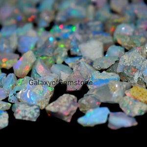 Natural Ethiopian Opal Multi Fire 4mm 6mm Size Undrilled Silica Rough Gemstone Opal Rough Ethiopian Welo Opal Mix Quality Opal Raw Material