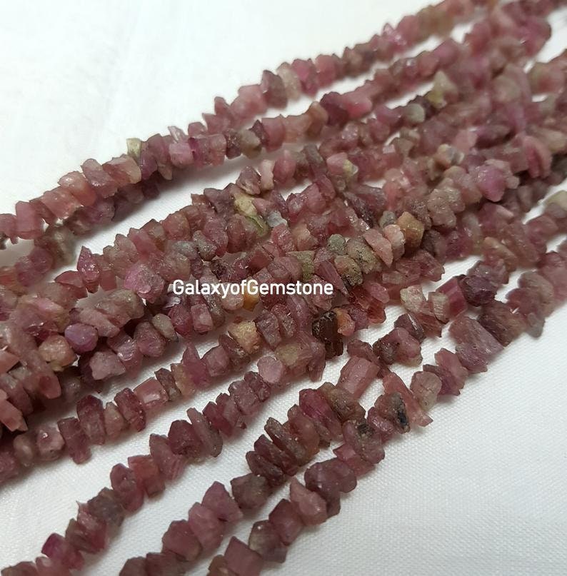 Natural Ruby Uncut Chips Beads 36 Inches Strand 4-5mm Ruby BeadsFine Uncut Chip Beads For Jewelry Making Rough Gemstone Nugget Beads