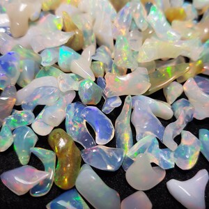 10 Ethiopian Opal Rough Nuggets: Undrilled Loose Gemstone (4mm To 6mm)