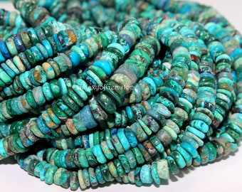 Natural Chrysocolla Heishi Tyre shape Approx. 5mm 6mm Beads Plain Smooth Beads 16Inch  Natural Chrysocolla Beads  Chrysocolla Heishi Beads