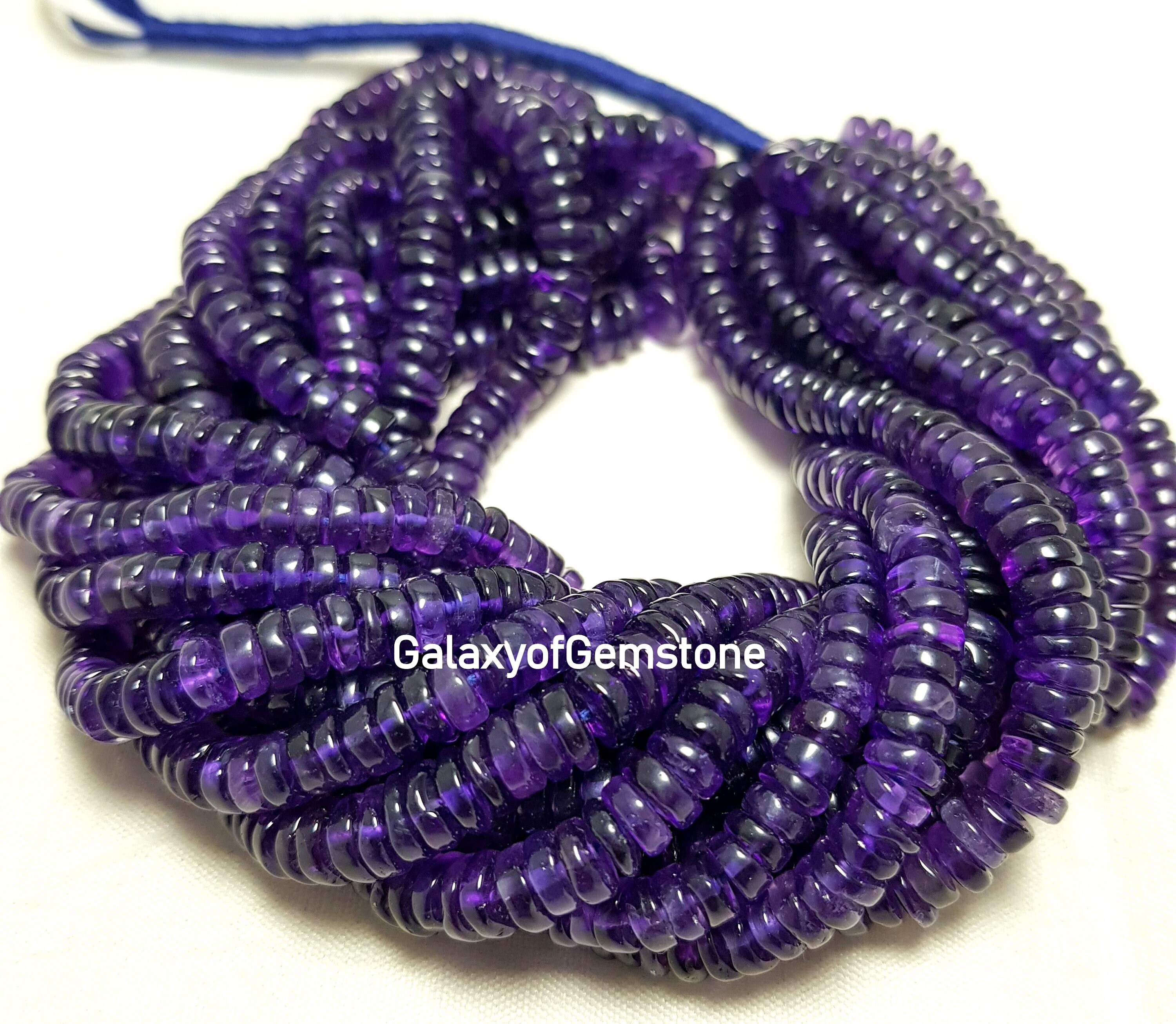 Natural Purple  Amethyst Heishi Tyre shape Approx. 5mm 6mm Beads Plain Smooth Beads 16" Purple Amethyst Beads Purple Amethyst Heishi Beads