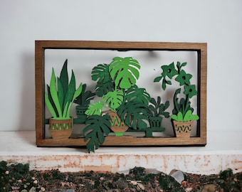 Monstera Multi-Layer Decor 6 Layer Wooden Monstera Wall Hanging Gift Ide