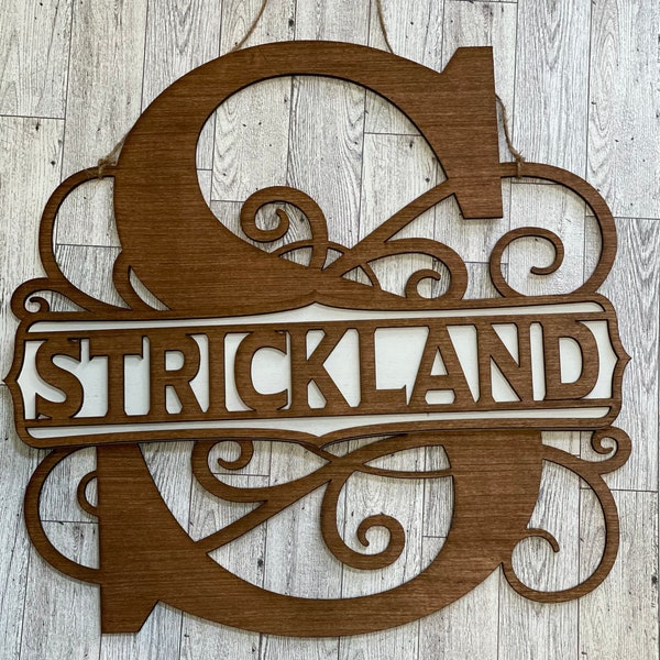 Monogram Door Hanger Etsy