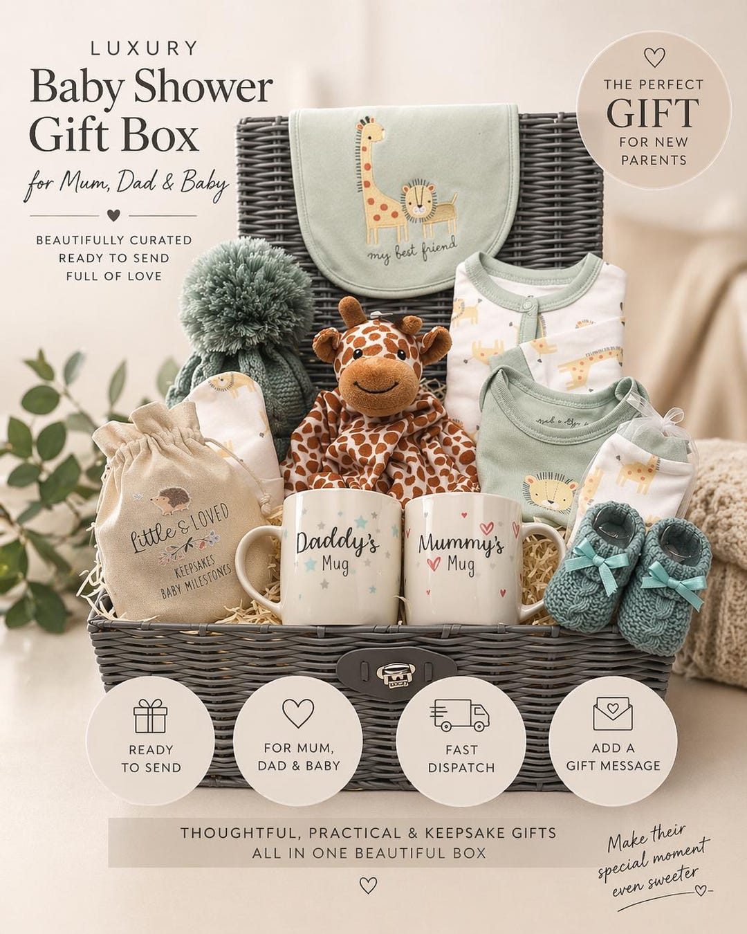 Luxury Baby Shower Gift Box for Mum, Dad & Baby | New Parent Gift Set ...