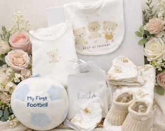 Neutral Baby Gift Box | Plush Football Toy & Clothing Set