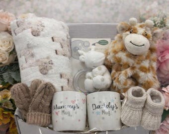 Safari Luxury Baby Hamper – Ready-to-Gift New Parents & Baby Shower Present, Blanket and Parent Mugs