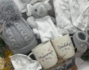 Elephant Baby Gift Box | Unisex Newborn Hamper for Parents