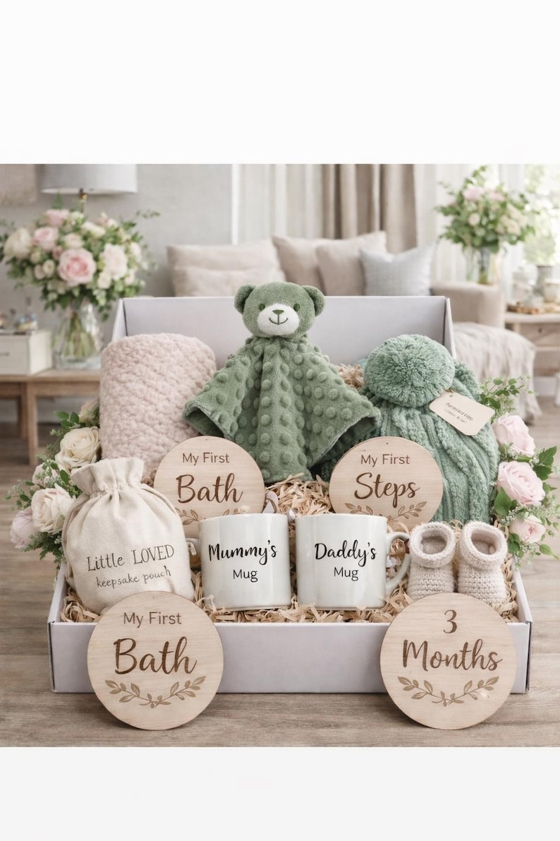 New Baby Gift Box for Mum & Dad | Neutral Baby Hamper With Blanket ...