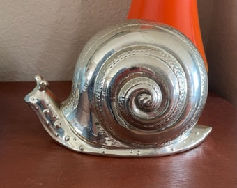 Rare Signed Georges Briard Glass Mercury Garden Snail 9” Vintage Mid-Century Collectible