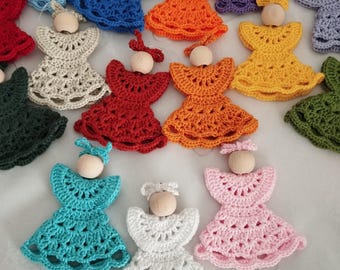 Crochet Angel Christmas Ornament: Handmade Holiday Decoration - 2pcs