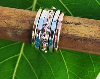 Silver Fidget Spiner Ring, Sterling Silver Anxiety Ring, Sterling Silver Spinner Ring, Anxiety Spinner ring, Fidget Spinner Ring, Etsy ring