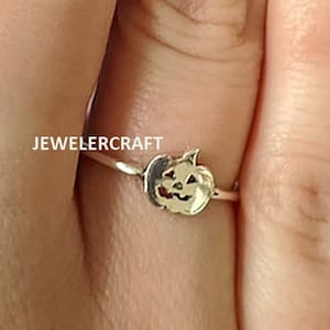 Pompoenring, Halloween-ringstapel, Halloween-ringcadeau, Gesneden pompoenring, Halloween-sieraden, Trick or Treat Present Easy pompoengezichten