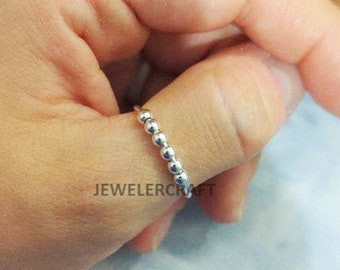 Fidget Ring Anxiety bead ring Anxiety ring Spinner ring 925 Sterling Silver rings worry ring chunky rings beads fidget ring Fidget rings
