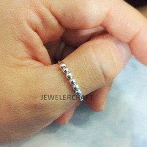 Fidget Ring Anxiety bead ring Anxiety ring Spinner ring 925 Sterling Silver rings worry ring chunky rings beads fidget ring Fidget rings