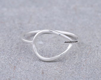 Open Teardrop Ring, Water Drop Ring, Teardrop, Nature Inspired Jewelry, Modern Ring, Teardrop jewelry, Unique, Gift, Silver Drop Ring