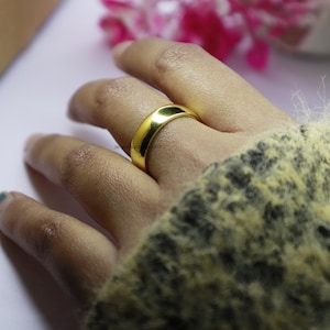 Brass Band Ring Solid Brass Ring For Women Thumb Ring Gift For Mother Birthday Gift For Her Simple Ring Vintage Ring Statement Ring